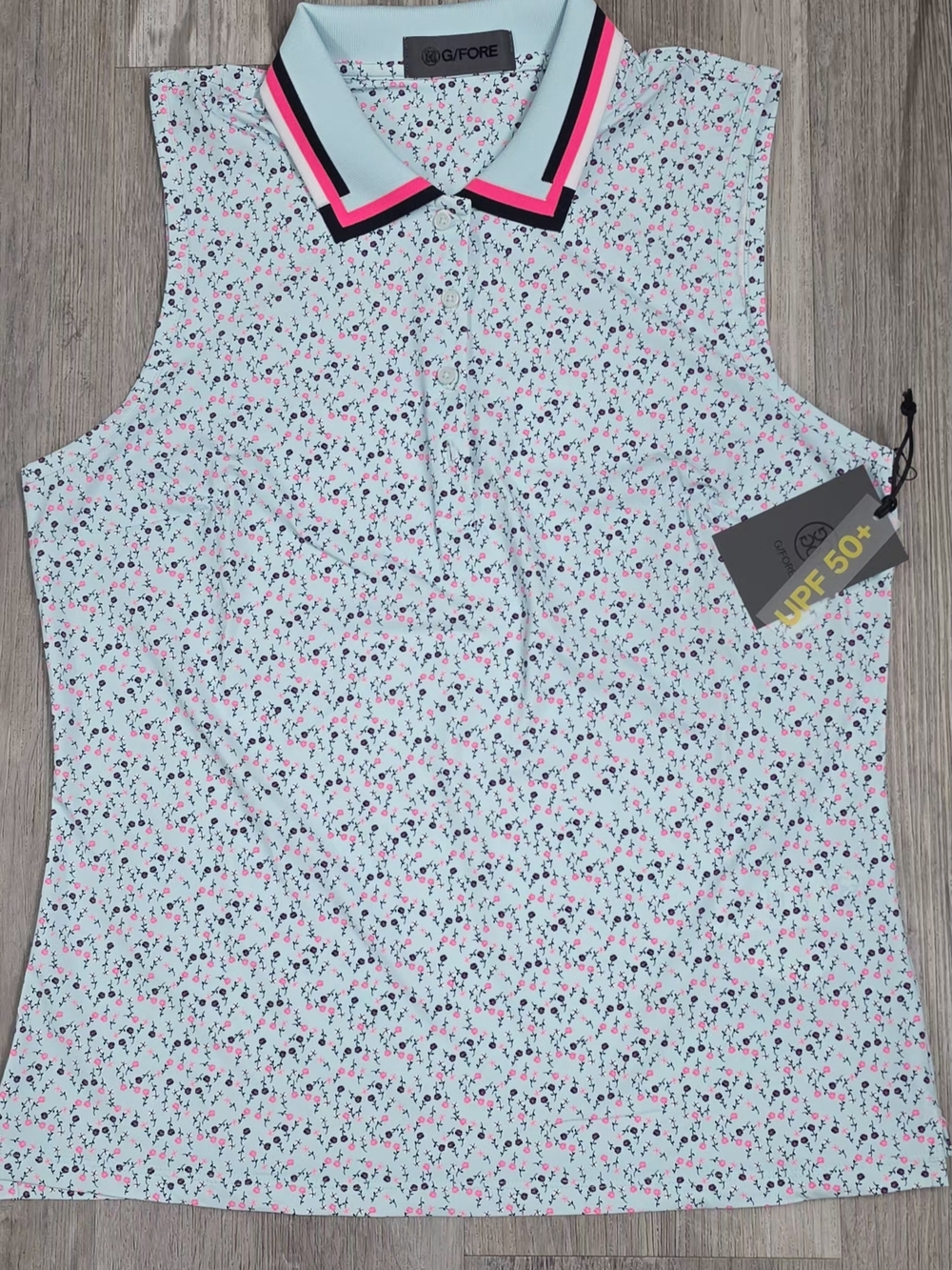 G/FORE Women’s Sleeveless Polo Top in Mint Floral